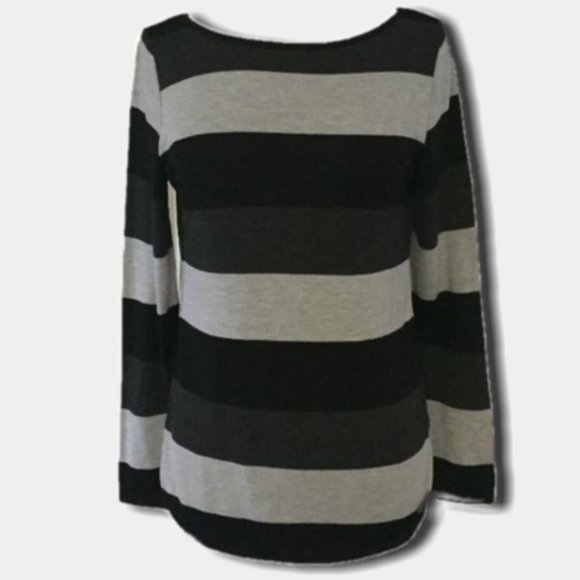 Liz Claiborne Crew Neck Striped Top - Picture 1 of 4